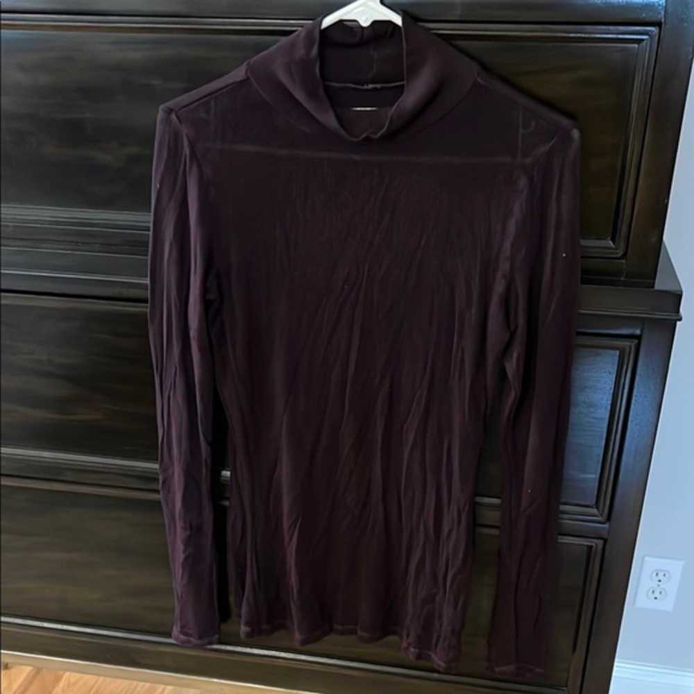 Dark‎ Purple Long Sleeve Turtleneck Top